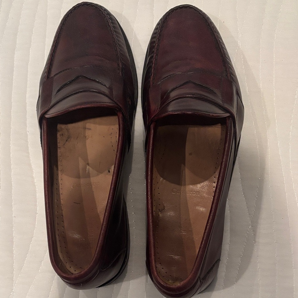 Allen Edmonds Men's Burgundy Leather Penny Loafers